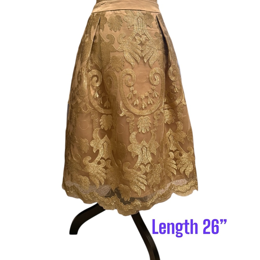 Endless Rose Gold Embellished Midi Skirt
